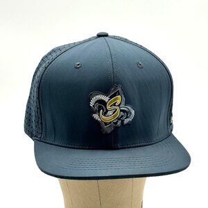 Spacecraft Mens Snapback Hat Perforated Blue Baseball Cap Fleur-de-lis Logo